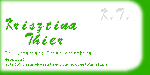 krisztina thier business card